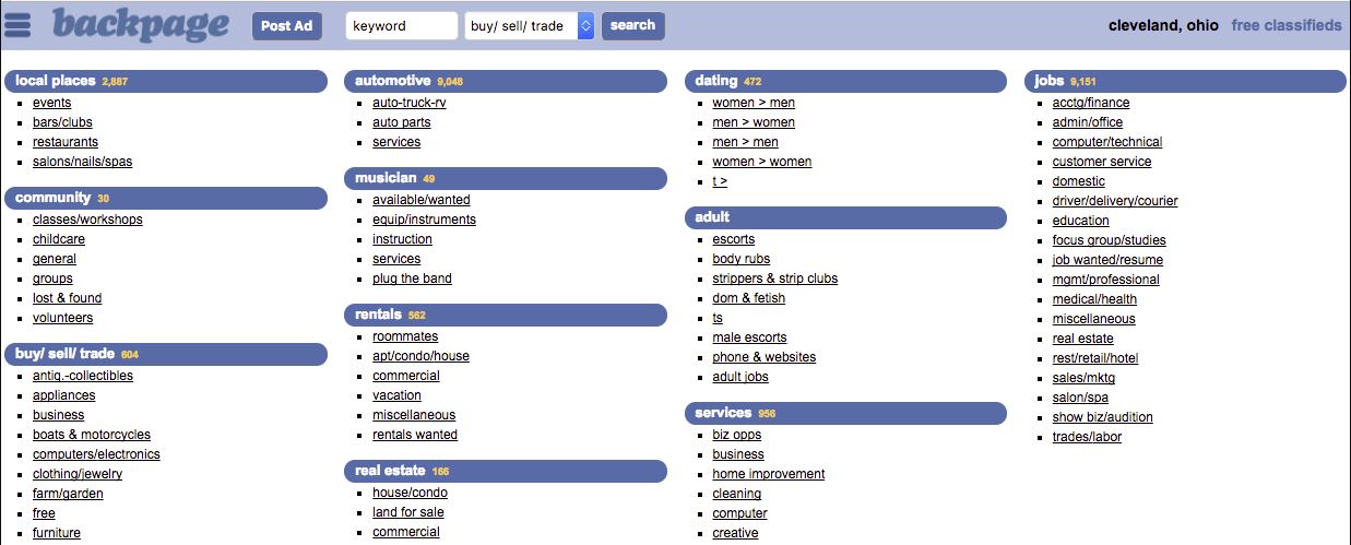 Backpage Classified